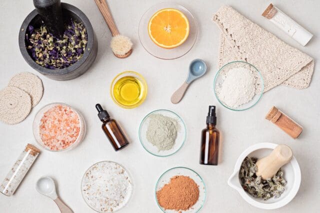 homemade-cosmetics-and-clay-face-mask-eco-friendly-