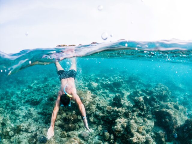 man-snorkeling-in-crystal-clear-tropical-sea