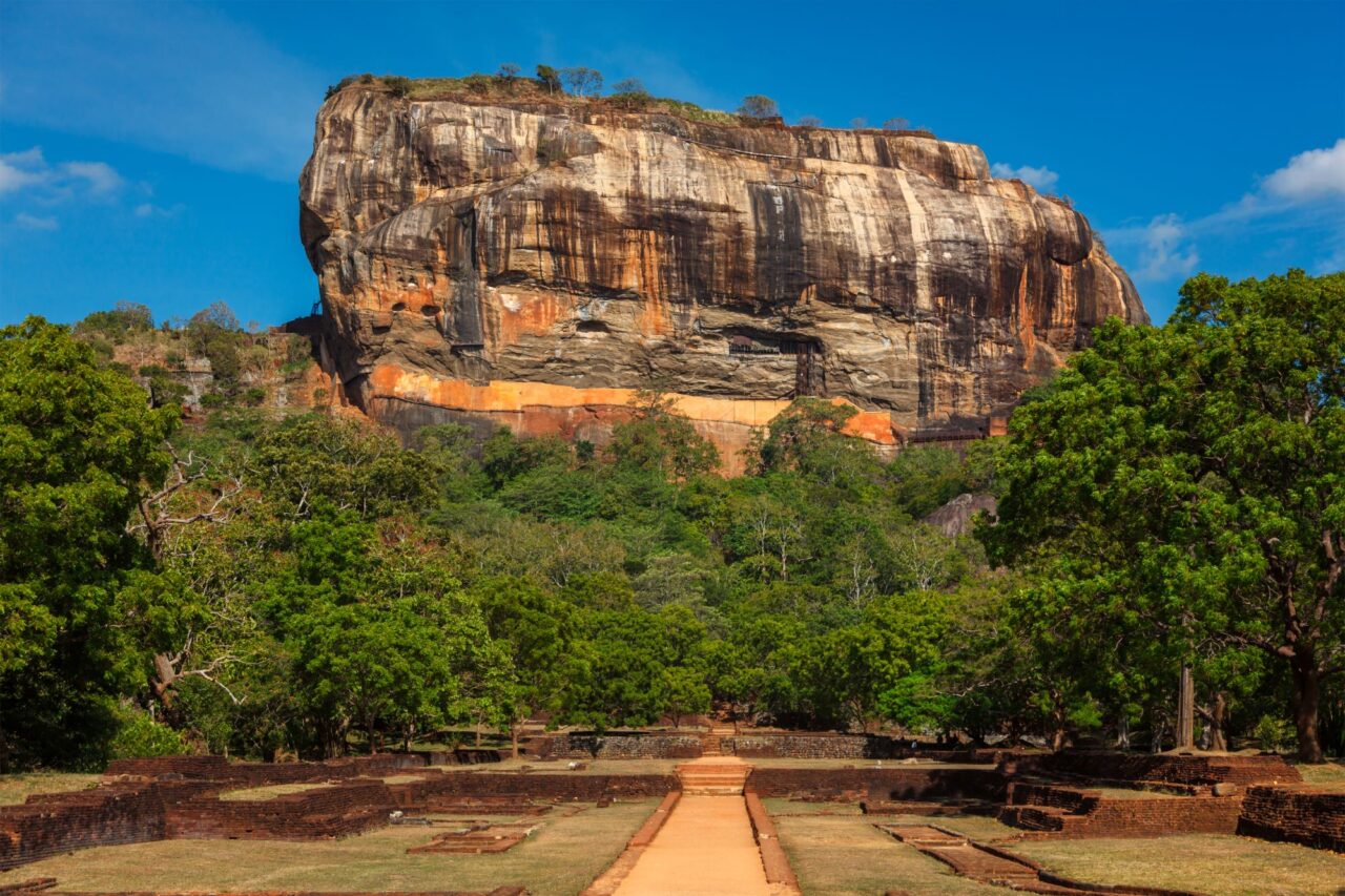 Famous tourist landmark - ancient Sigiriya rock, Sri Lanka