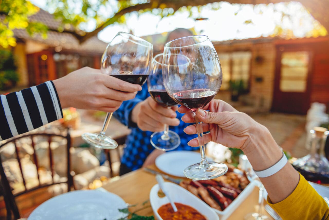 Friends toasting